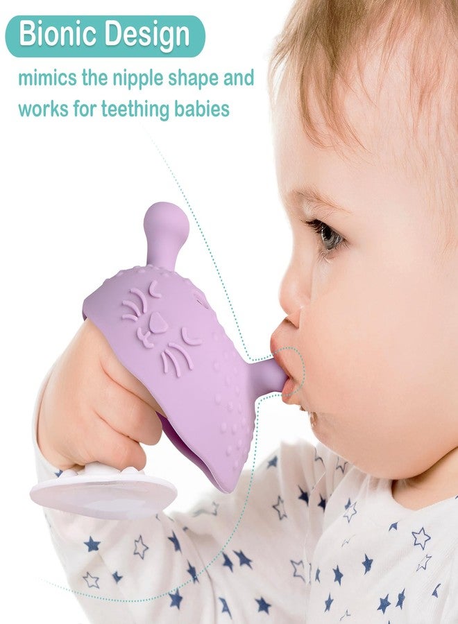 BumbleBee Silicone Teething Toys Set 3M+, BPA-Free & Easy to Grip Baby Teether with Suction Base, Infant Teething Relief Toy - 3PCS (Pink+Purple+Yellow) - Image 2